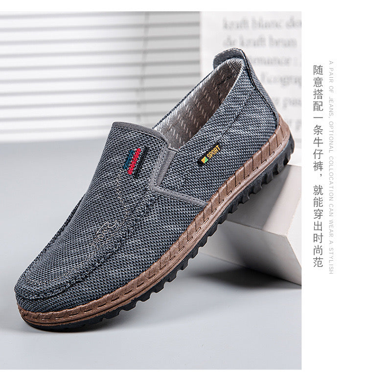 2025 Spring New Old Beijing Cloth Shoes Men's Shoes Breathable Casual Canvas Shoes Soft soled Anti slip Middle aged Dad Shoes