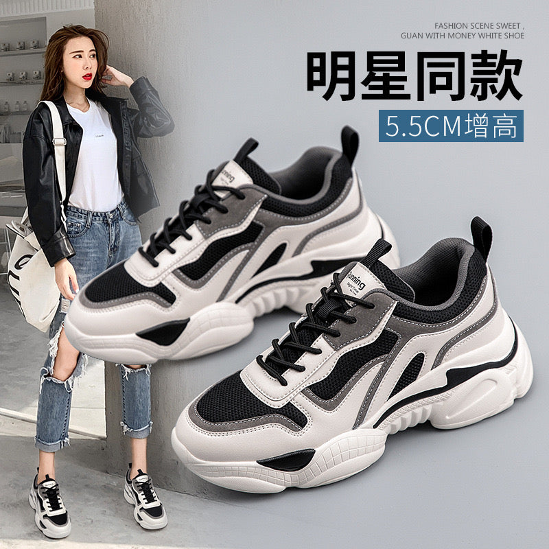 Wholesale Dad Shoes for Women 2024 New Thick Bottom Internet Celebrity Fashion Sports and Leisure Shoes Instagram Trendy Women's Shoes