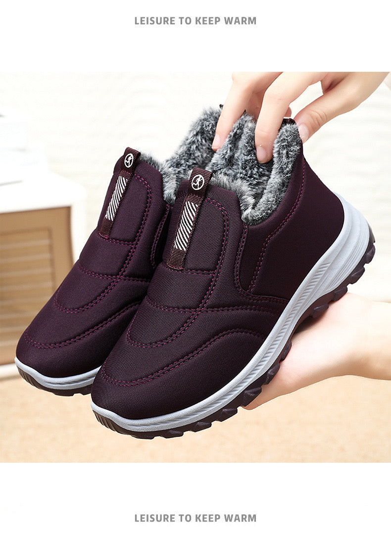 2025 Winter Men's Cotton Shoes New Cotton Boots Thickened Warm Middle Aged and Elderly Short Boots Casual Couple Snow Boots