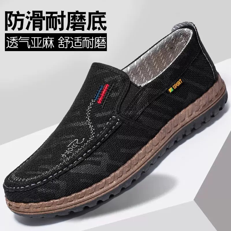 2025 Spring New Old Beijing Cloth Shoes Men's Shoes Breathable Casual Canvas Shoes Soft soled Anti slip Middle aged Dad Shoes