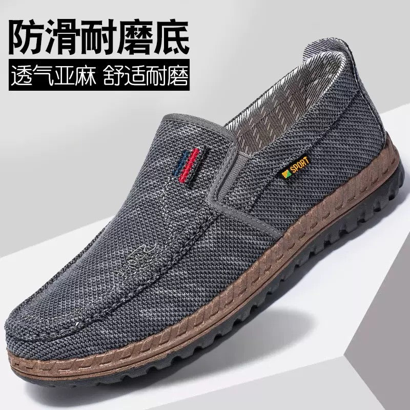 2025 Spring New Old Beijing Cloth Shoes Men's Shoes Breathable Casual Canvas Shoes Soft soled Anti slip Middle aged Dad Shoes