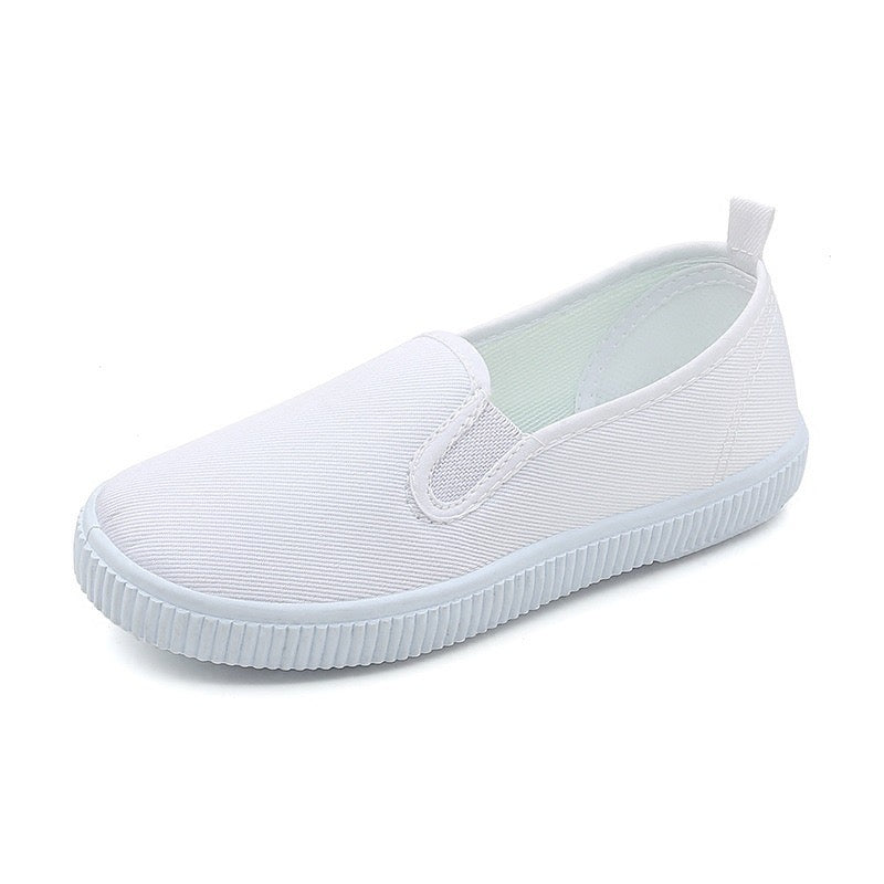 Children's Shoes Kindergarten Indoor Shoes Dance Shoes Boys and Girls Velcro Student White Cloth Shoes Children's White Shoes Wholesale Retail