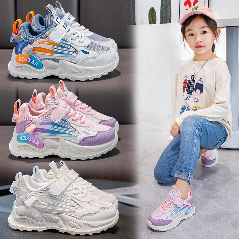 2025 Autumn New Children's Sports Shoes for Boys and Girls, Mesh Breathable and Casual, Lightweight and Small White Running Shoes for Students