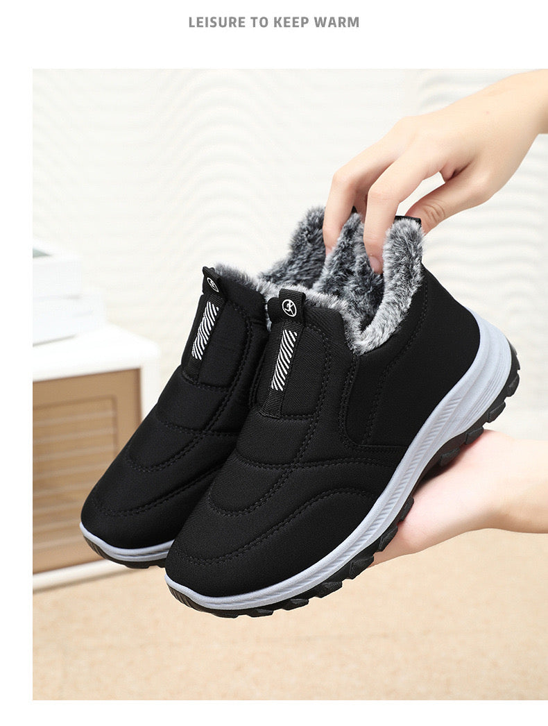 2025 Winter Men's Cotton Shoes New Cotton Boots Thickened Warm Middle Aged and Elderly Short Boots Casual Couple Snow Boots