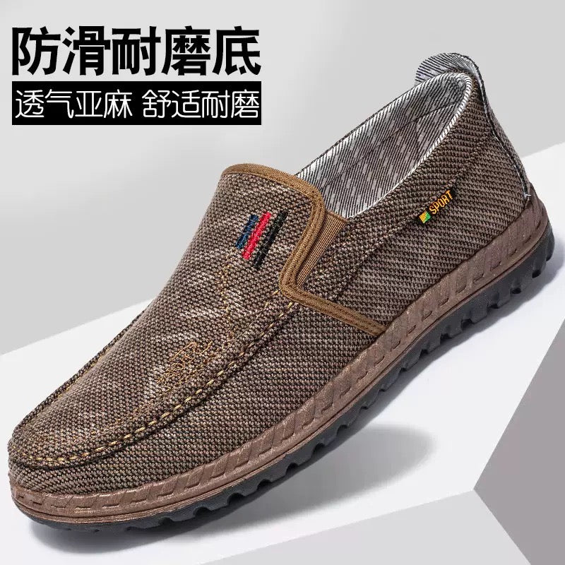 2025 Spring New Old Beijing Cloth Shoes Men's Shoes Breathable Casual Canvas Shoes Soft soled Anti slip Middle aged Dad Shoes