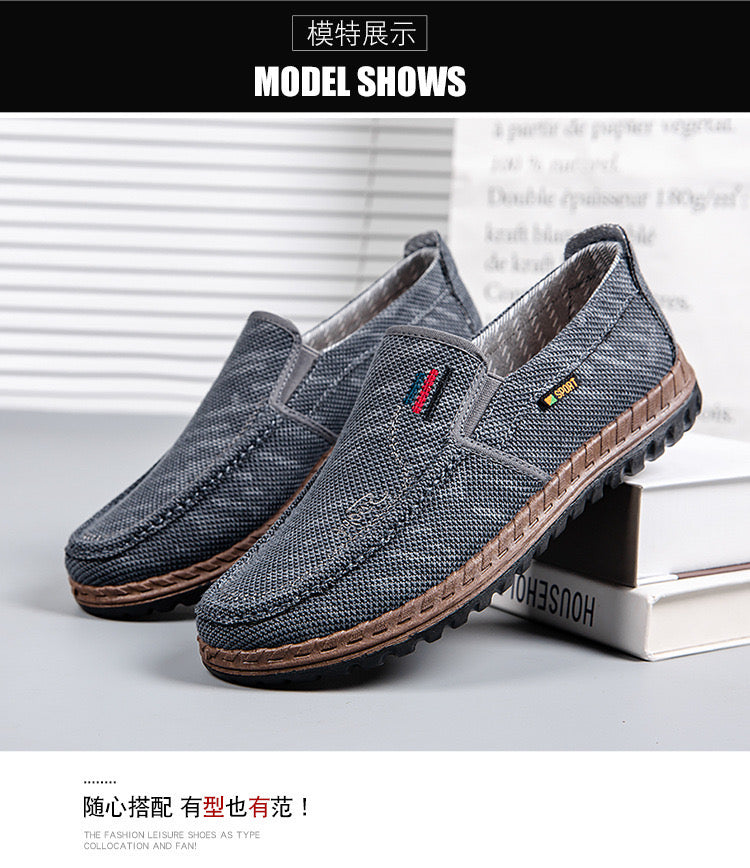 2025 Spring New Old Beijing Cloth Shoes Men's Shoes Breathable Casual Canvas Shoes Soft soled Anti slip Middle aged Dad Shoes