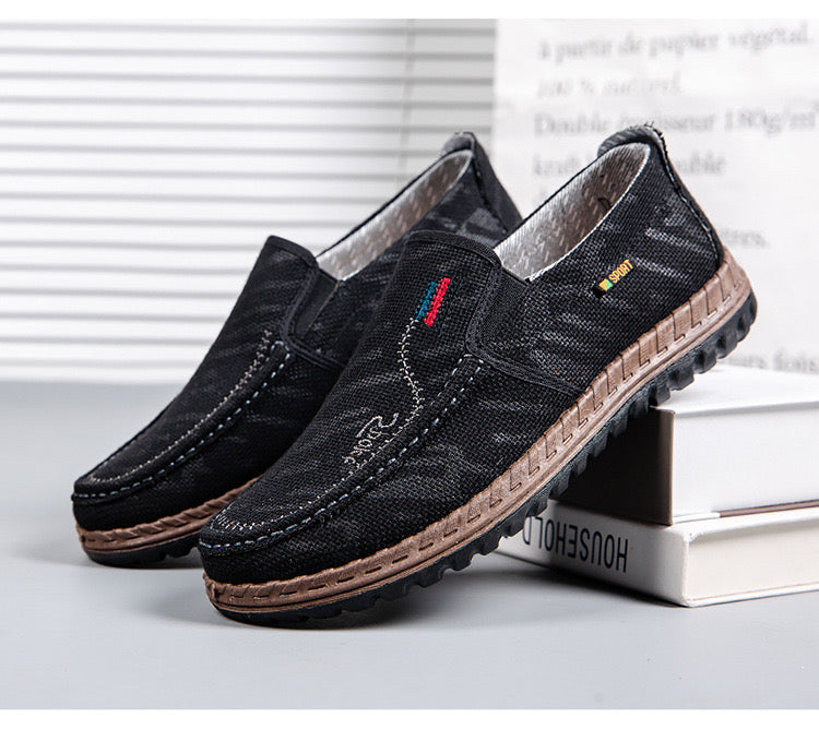 2025 Spring New Old Beijing Cloth Shoes Men's Shoes Breathable Casual Canvas Shoes Soft soled Anti slip Middle aged Dad Shoes