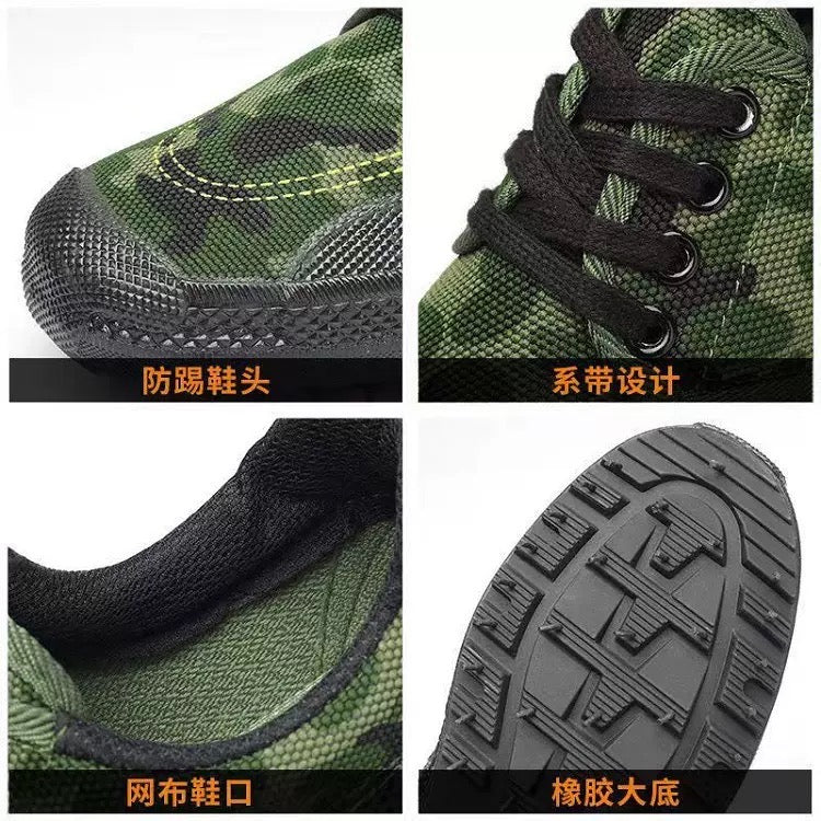 Release shoes camouflage rubber sole men's low top black labor rubber sole labor protection training yellow rubber shoes wholesale & Retails