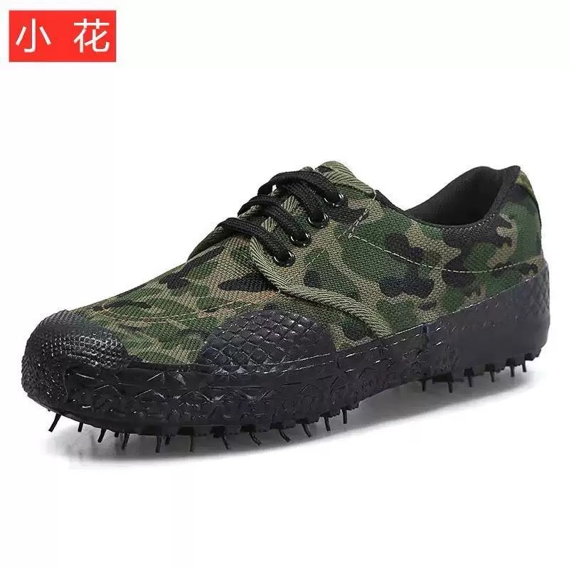 Release shoes camouflage rubber sole men's low top black labor rubber sole labor protection training yellow rubber shoes wholesale & Retails