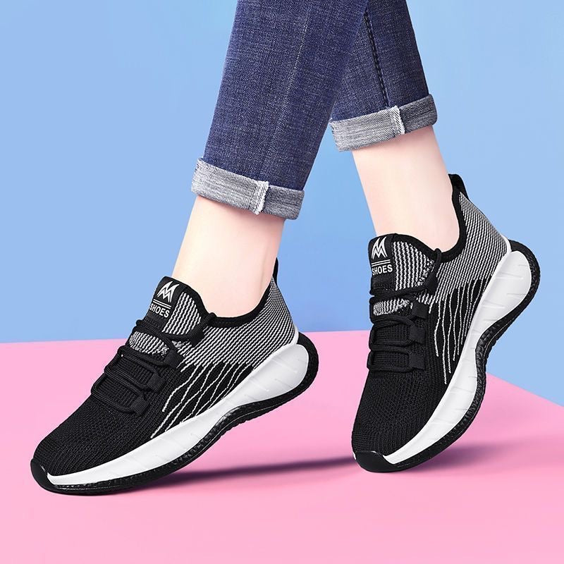 Free Shipping Women's 2025 New ComfortShoes, Fly Woven breathable SportsShoes Fashionable and versatile casual shoes, Lightweight and soft soled mother's shoes, GiftsForMom