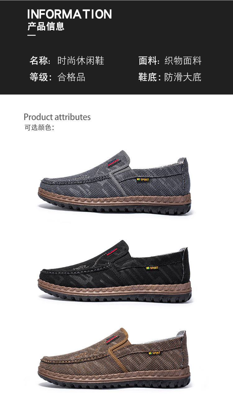 2025 Spring New Old Beijing Cloth Shoes Men's Shoes Breathable Casual Canvas Shoes Soft soled Anti slip Middle aged Dad Shoes