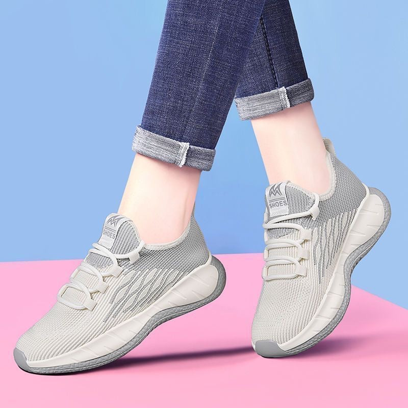 Free Shipping Women's 2025 New ComfortShoes, Fly Woven breathable SportsShoes Fashionable and versatile casual shoes, Lightweight and soft soled mother's shoes, GiftsForMom